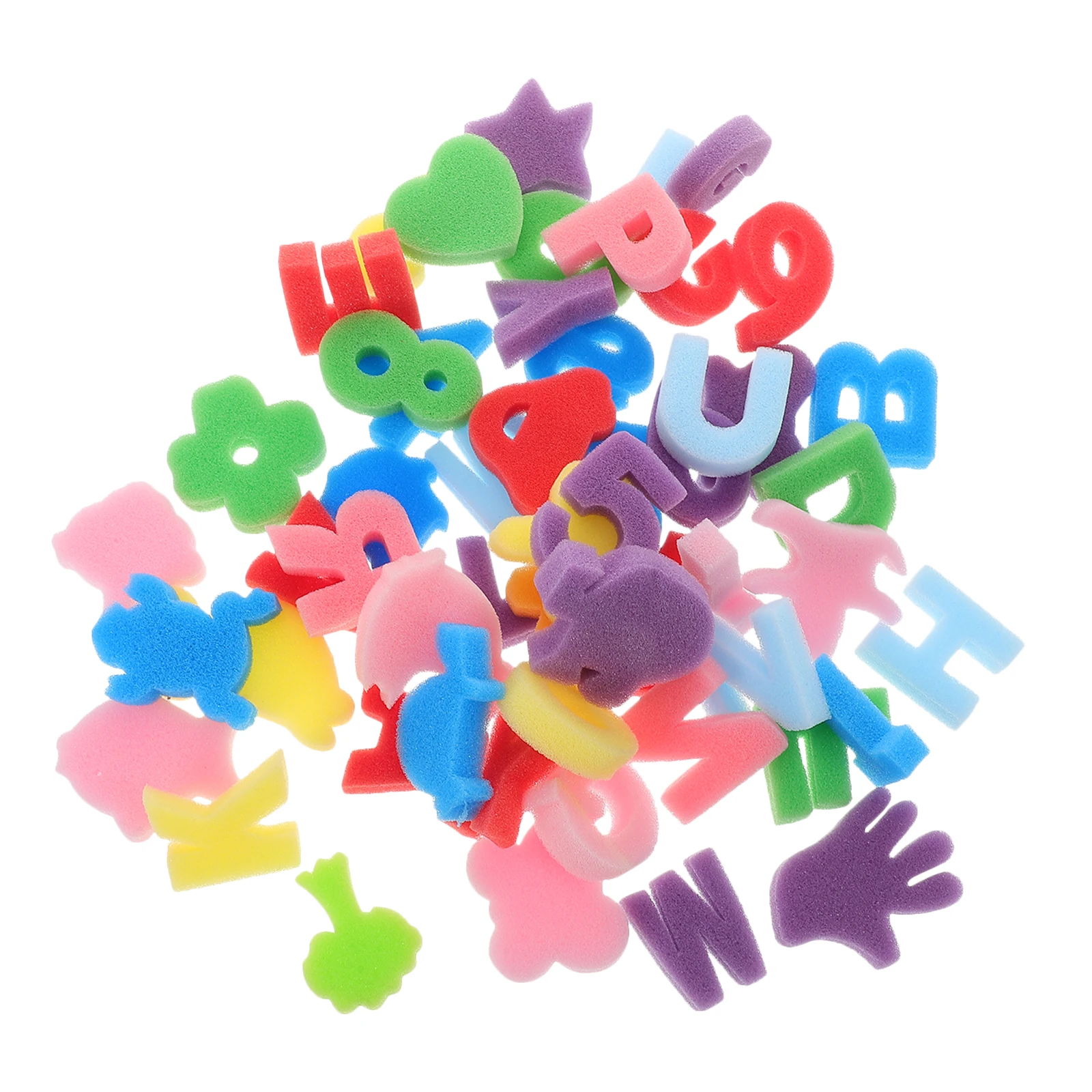 

1 set Children Painting Stamps Sponges Alphabet Numbers Animals Craft Tools Colorful Shapes DIY Learning Geometric Painting