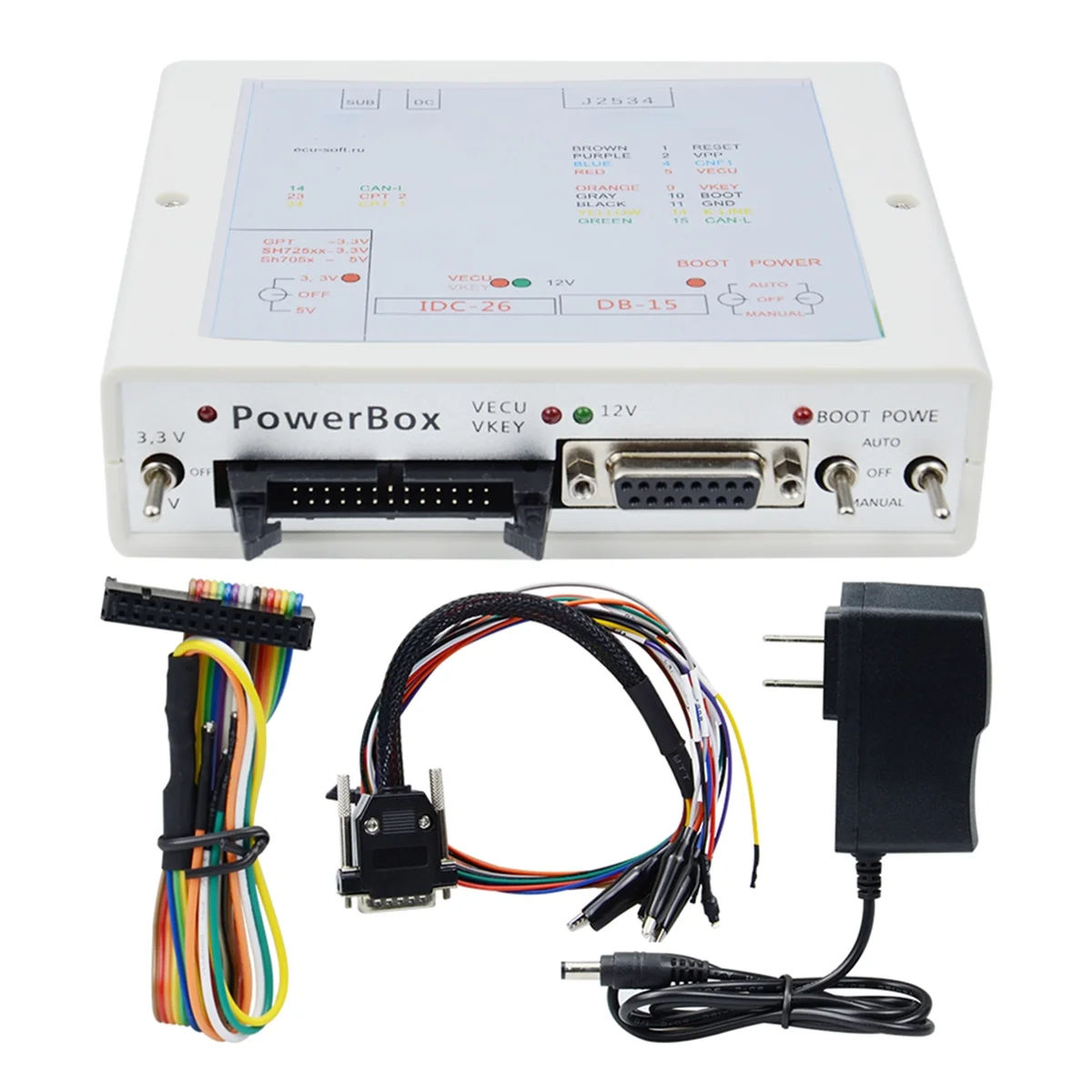 J-TAG for K-TM FLASH Via J2534 Works FLASH ECU-Soft OBD ECU Programmer Power BOX 3 Switches Operating US PLUG