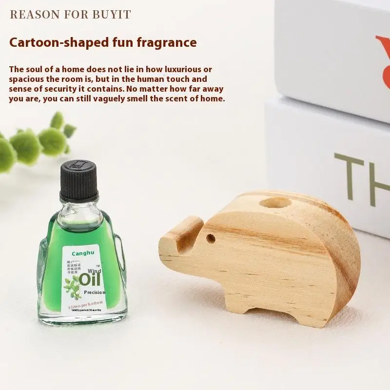 Eco-Friendly Wooden Volatile Aromatherapy Diffuser Fragrance Diffused Elephant Shape Wooden Diffuser Refreshing Air Long-lasting