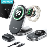 Joyroom Qi2 3 in 1 Wireless Charging Station Foldable Fast Wireless Charger Stand for iPhone 16/15/14/13/12 & Apple Watch JR-W17