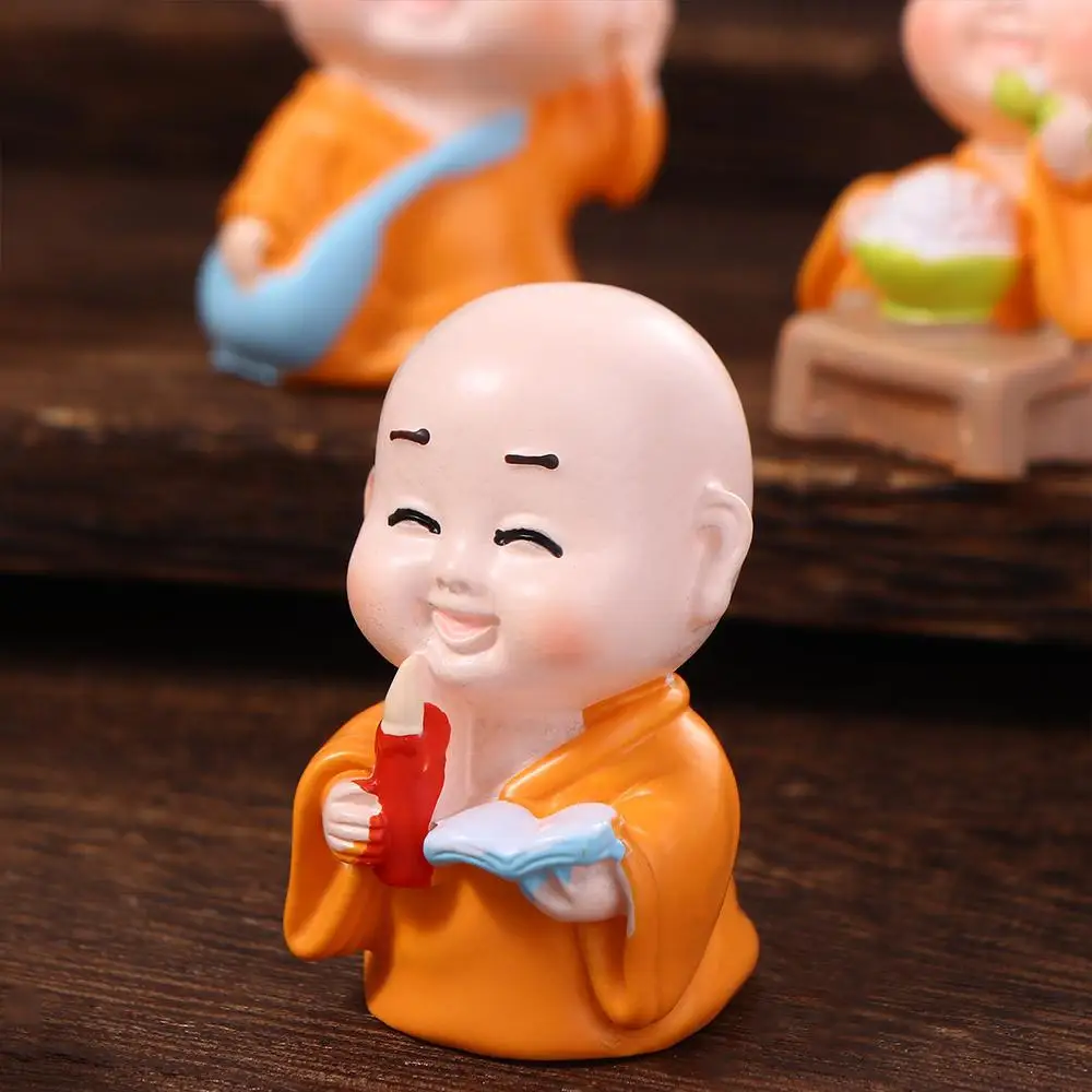 Naughty Buddhist Monk Mini Desktop Decor Resin Crafts DIY Cute Buddha Ornaments Garden Trinkets Mini Figurine Small Ornament