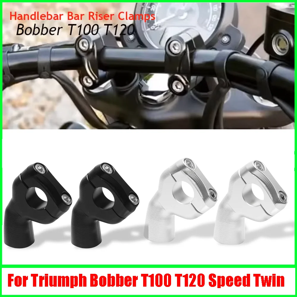 

New Motorcycle Accessories Handlebar Bar Riser Clamps Adapter for Triumph Bobber T100 T120 Speed Twin Black