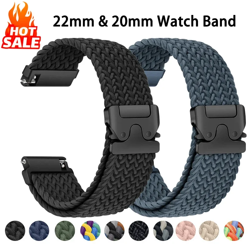 20mm 22mm Braided Loop Band For Amazfit GTS 3/2/2e/GTS2 Mini/GTR 42mm/47mm/bip/GTR 3 Pro/2/2e Bracelet For HUAWEI Watch strap