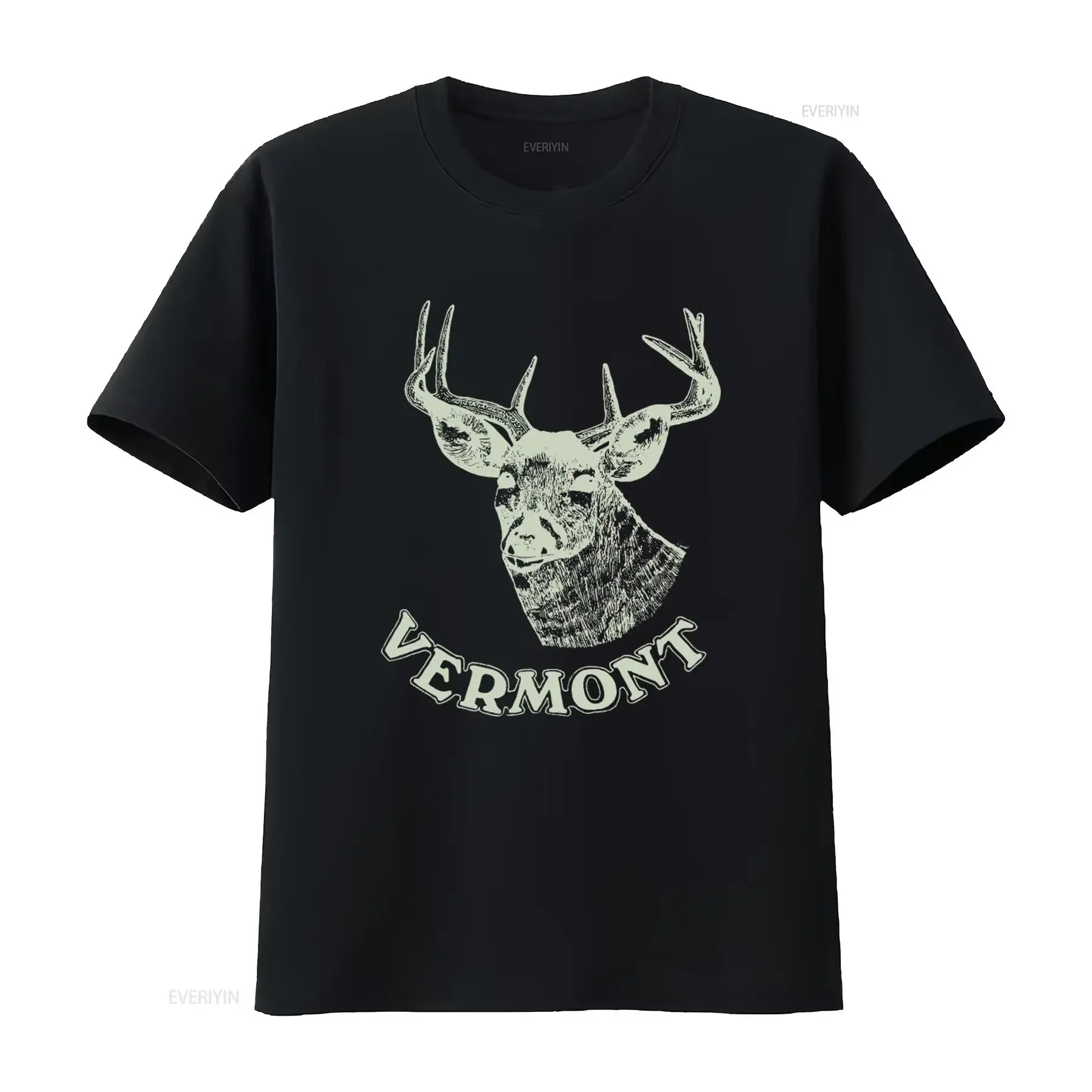 Vermont Vintage T Shirt Deer Head Antlers Travel 100 Cotton Made In USA Small vintage Washed homme Soft Top For Everyday Wear