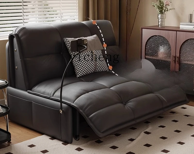 Elektrisches Einzel-Schlafsofa, multifunktional, für Wohnzimmer, kleine Wohnung, Freizeit, zum Sitzen und Liegen geeignet, doppelt nutzbar.
