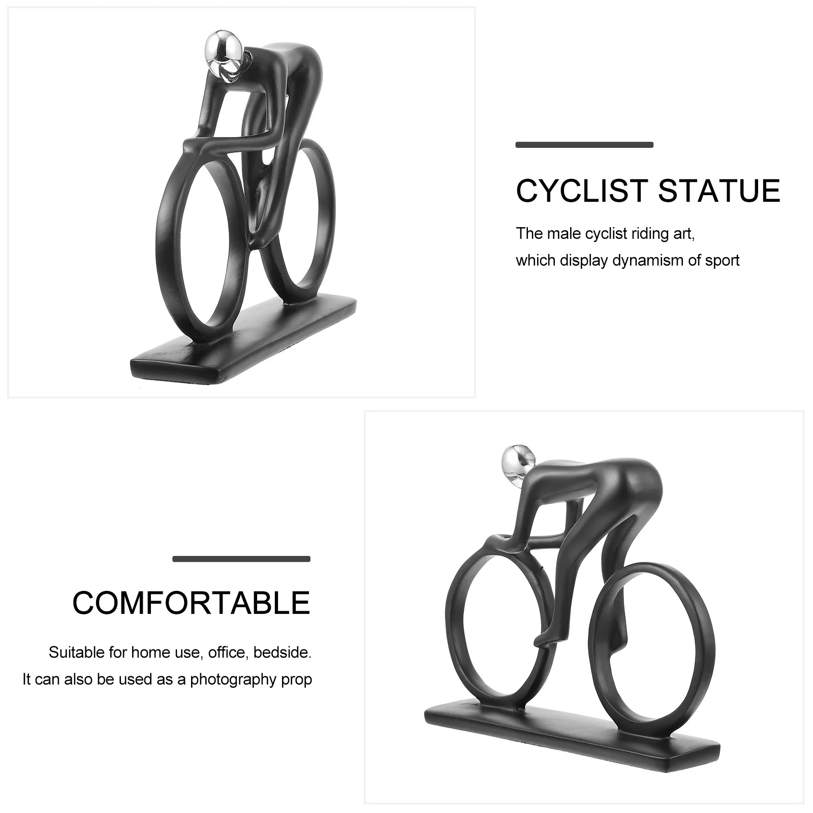 

Resin Craft Bike Sculpture Abstract Design Sport Cyclist Statue Desktop Decoration for Home Office Resin Bike Sculpture