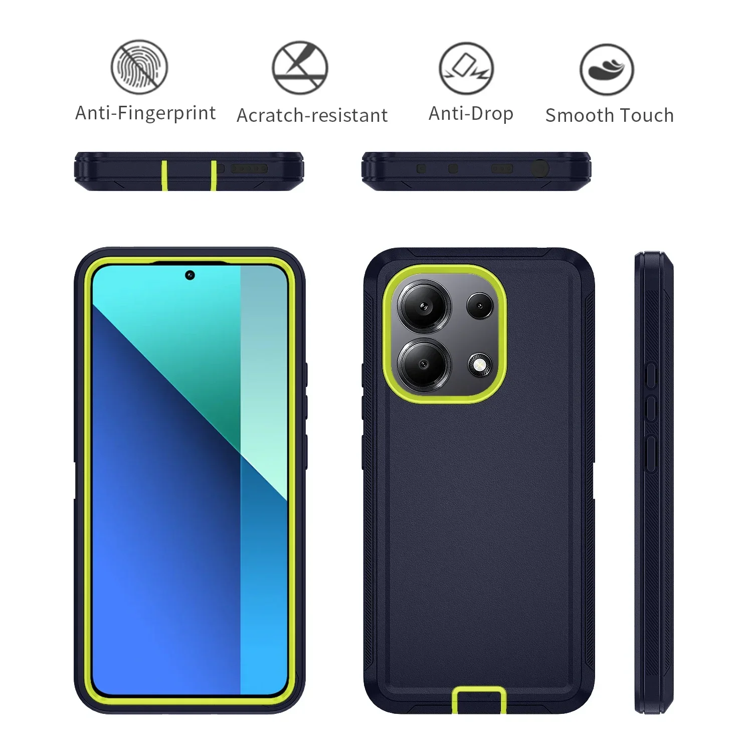 Armadura caso à prova de choque para xiaomi poco x6 m6pro redmi nota 13 pro resistente capa à prova de poeira para redmi nota 13 pro +