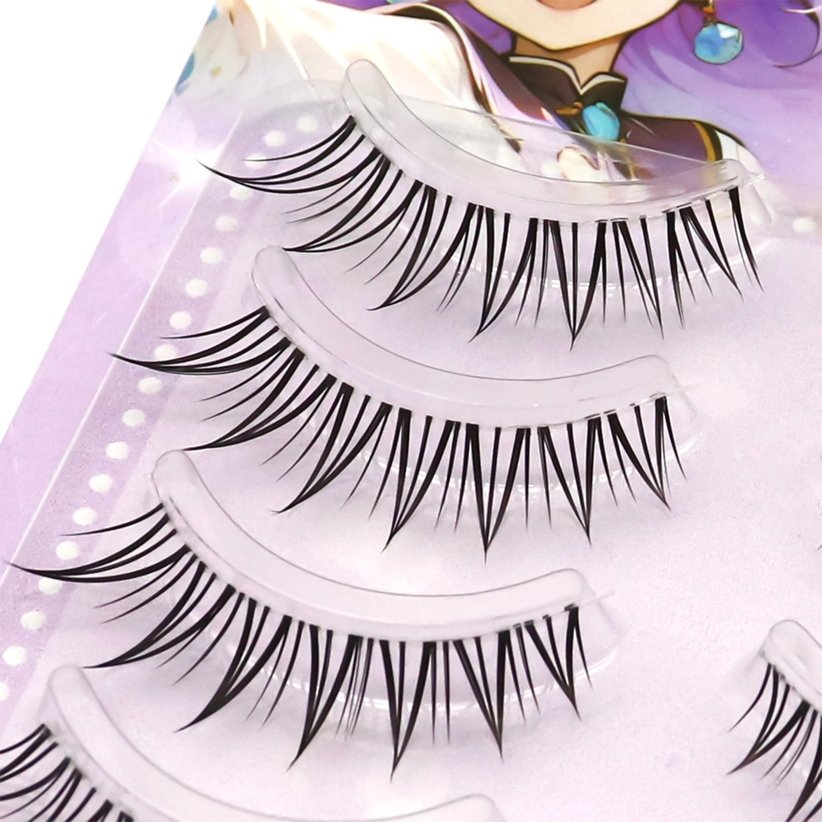 5 paar Vossen Valse Wimpers Volledige Strip Helder Dunne Band Ontwerp Dichte Natuurlijke Wimperverlenging Voor Dagelijkse Make-up Feestfotografie