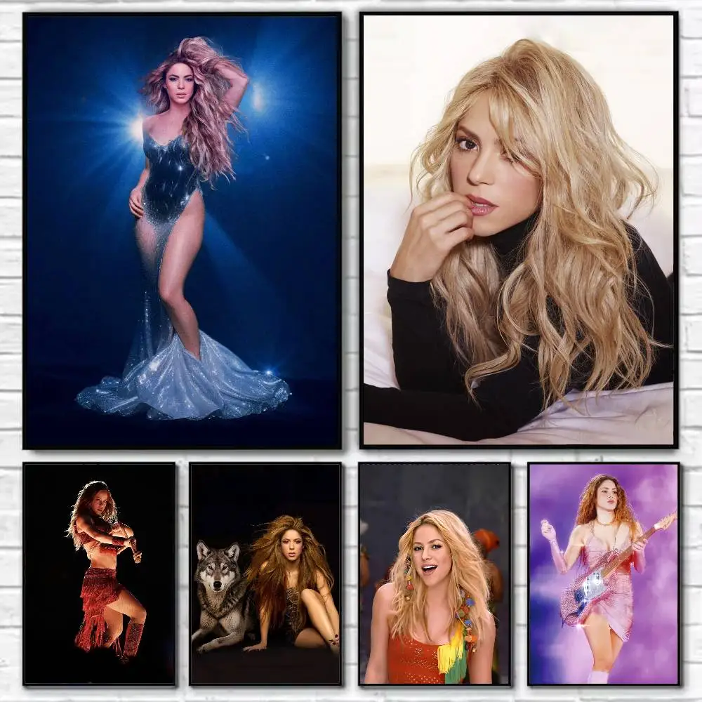 S-Shakira TQG Karol G Collab  Poster Self-adhesive Art Waterproof Paper Sticker Coffee House Bar Room Wall Decor