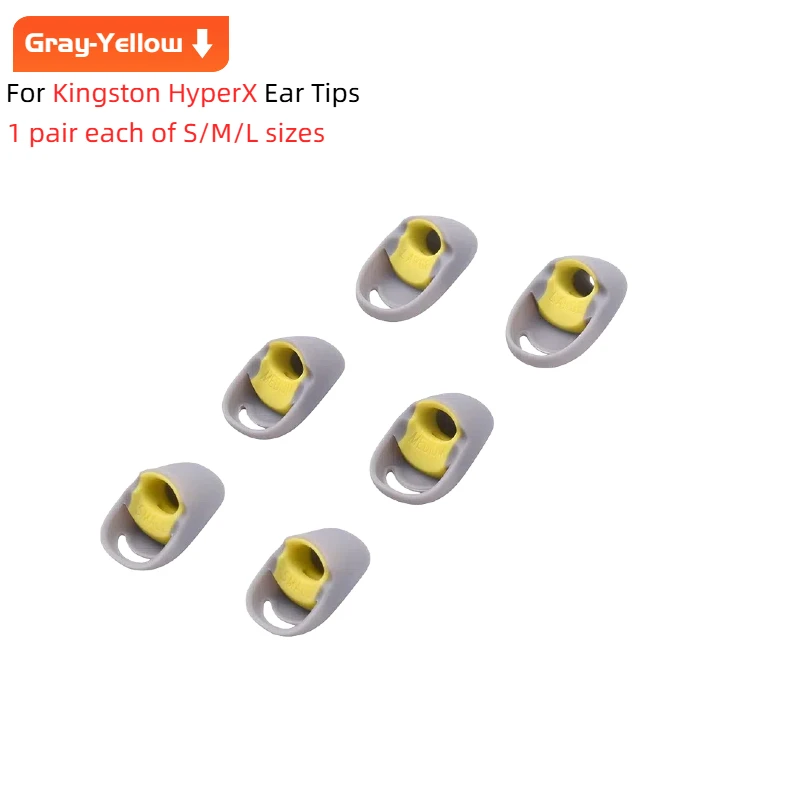 Para kingston hyperx cloud fones de ouvido substituição dicas-tampas de silicone macio, isolamento de ruído e ajuste seguro peças de fone de ouvido