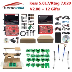 Kess V5.017 KTAG V7.020 4 LED V2.25 versión maestra OBD2, Kit de programación ECU, Marco BDM, en línea, 2024