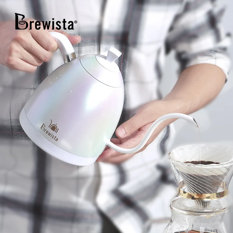 Brewista-Stainless Steel Coffee Teapot, Intelligent Temperature Control, Double Layer, Digital Brewed Gooseneck, 220V, 600m