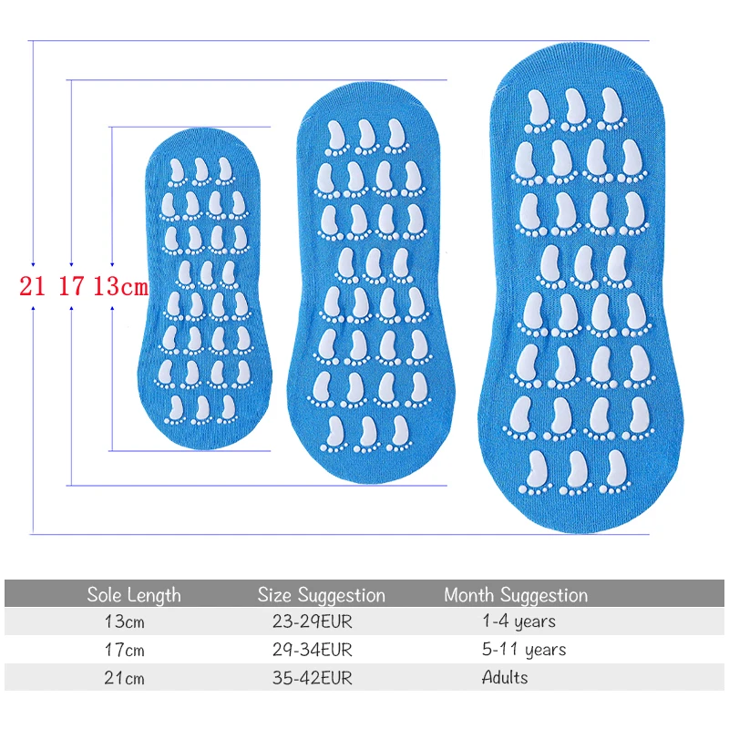 Kids Adults Anti-Slip Socks Cute Little Feet Soft silicone Parent-Child Trampoline Cotton Socks Boys Girls Outside Sports Socks