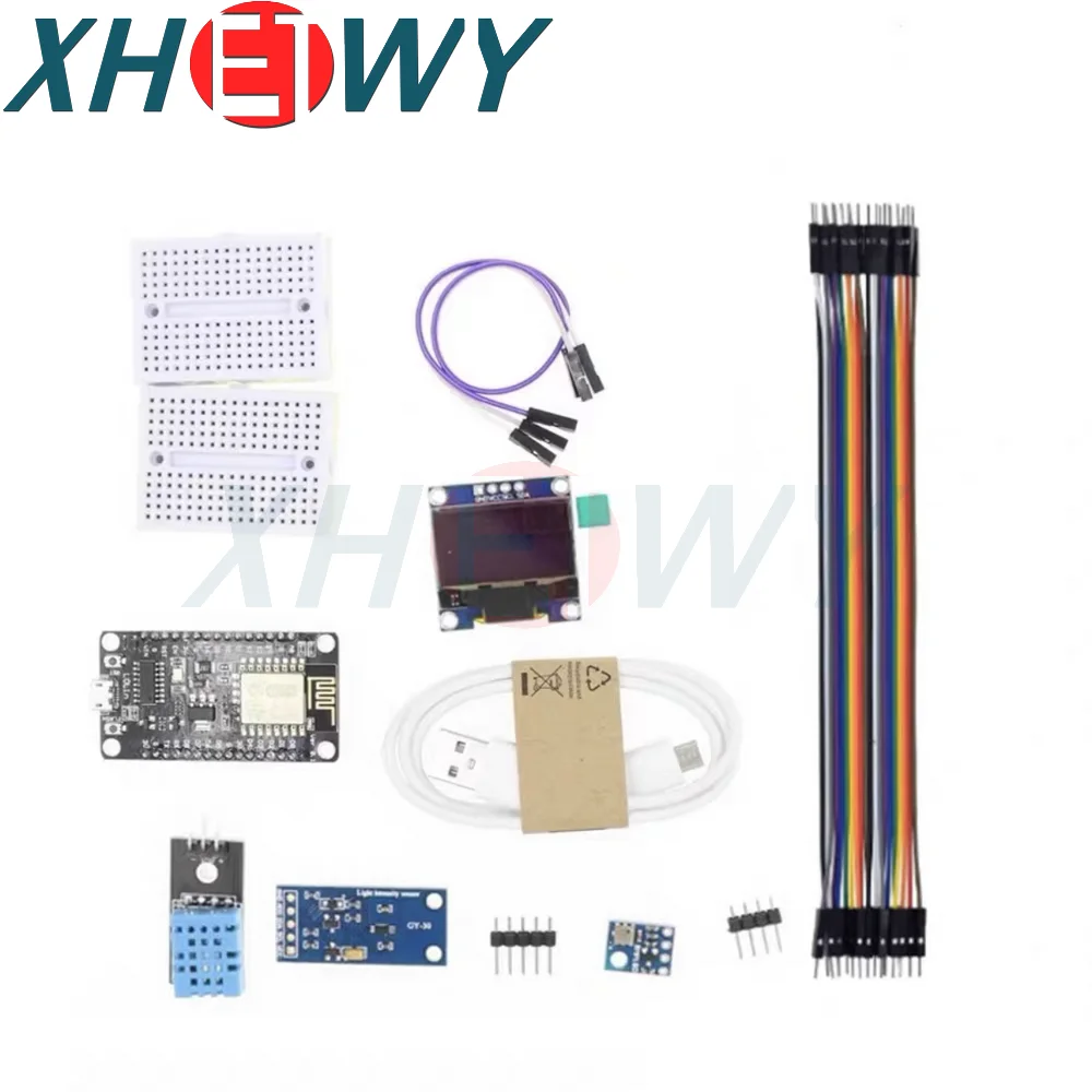 ESP8266 zestaw przyrządów pogodowych do stacji meteorologicznych, DHT-11 BMP-180 BH1750 czujnik NodeMCU 0.96 \'\'OLED deska do startera Arduino IoT