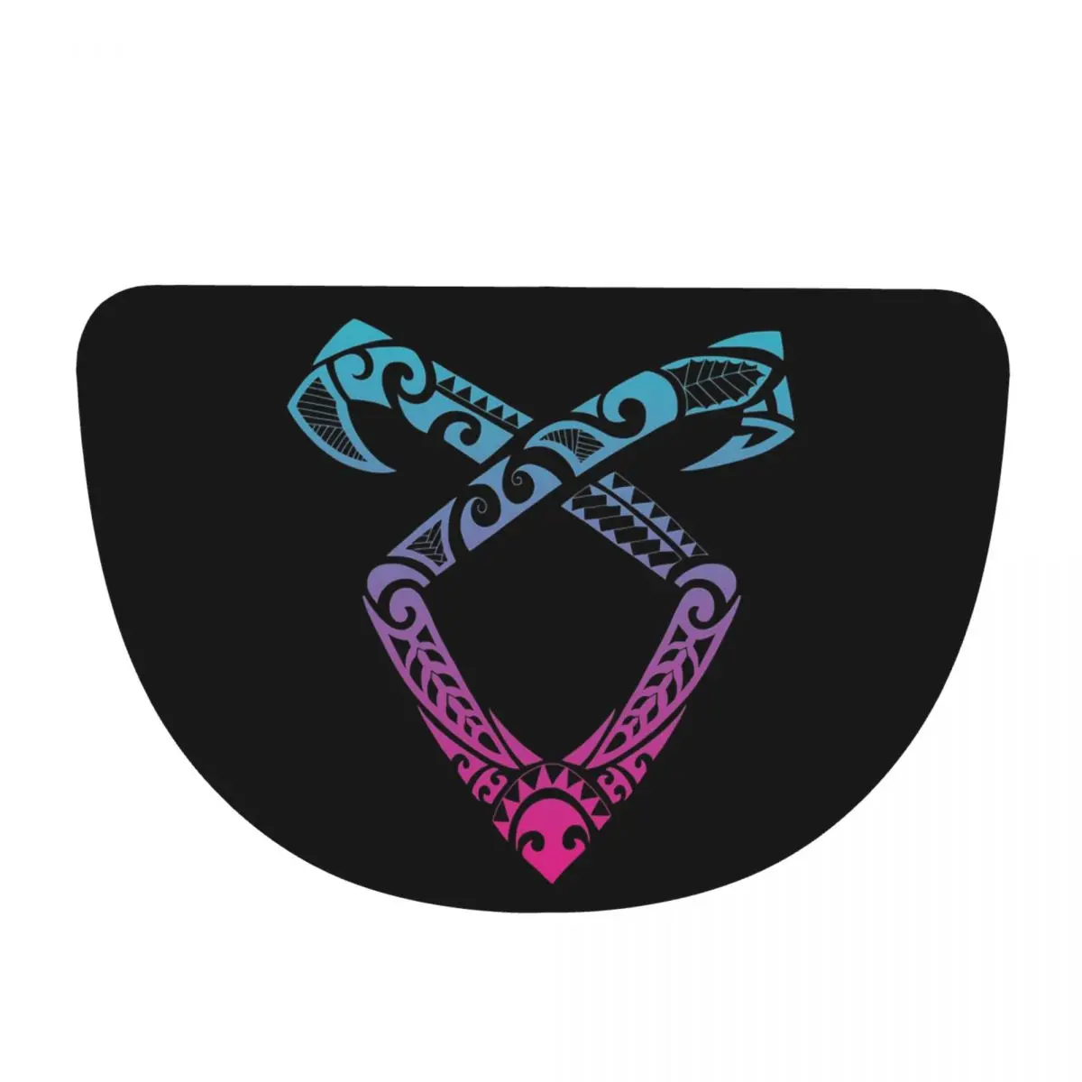 Angelic Runes Symbol - Shadowhunters Flannel Half Round Doormat Non Slip Bathroom Mat Absorbent Floor Carpet for Home Bedroom