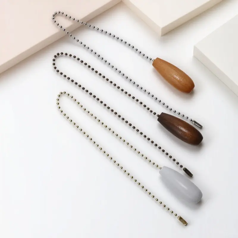 3Pcs Premium Wooden Ceiling Fan Pull Chain Set Stylish Light Pendant Switch Decor Pull Cord for Ceiling Light and Fan