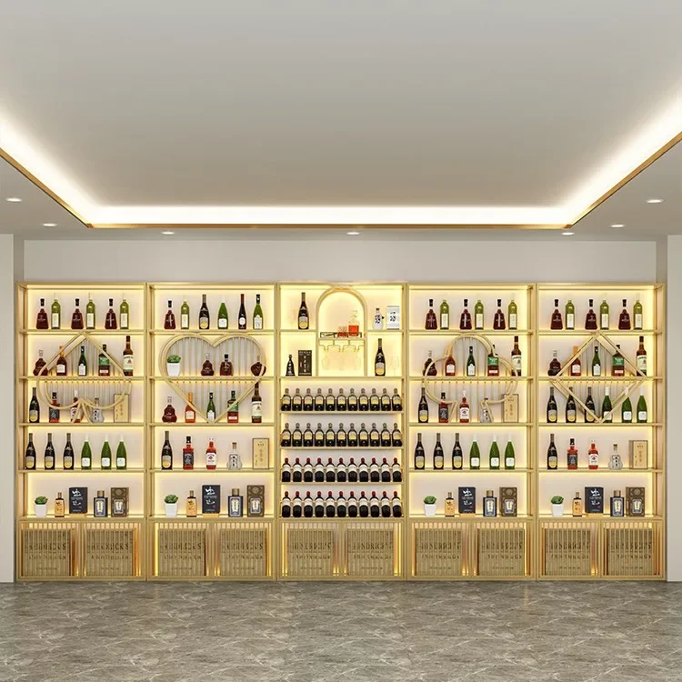 Display stand Commercial wine creative luminous wrought iron floor-to-ceiling wine rack