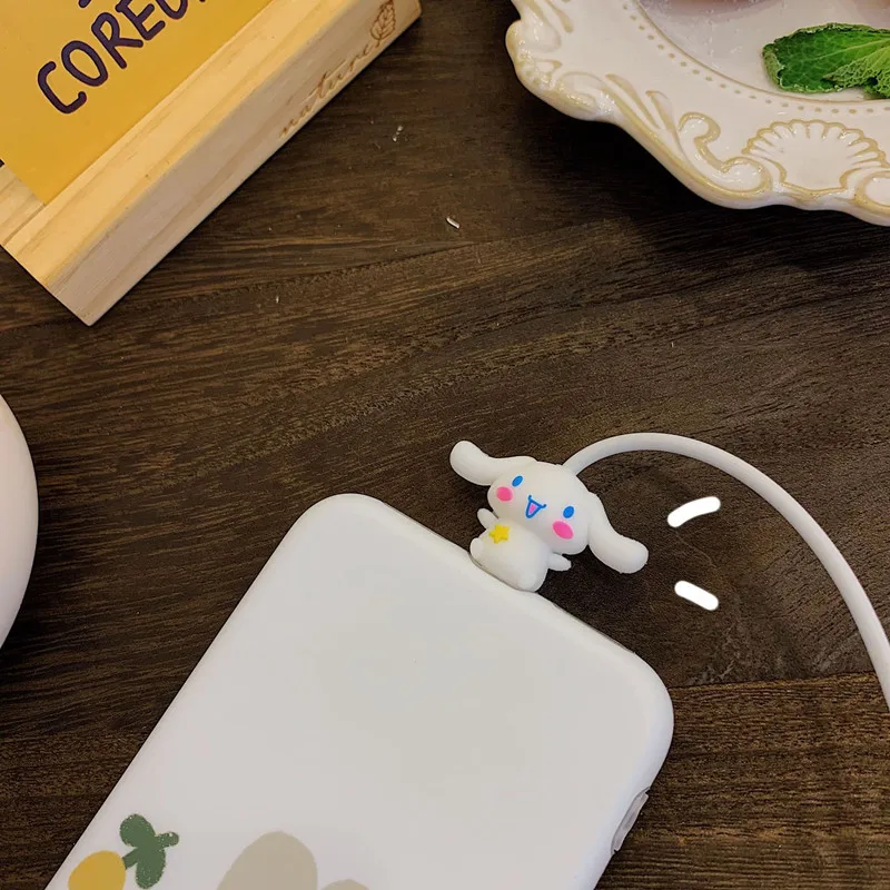 Sanrio Data Cable Cover Cartoon Figures Hello Kitty Cinnamoroll Charging Cable Protector Anti-break Rope Applicable To IPhone