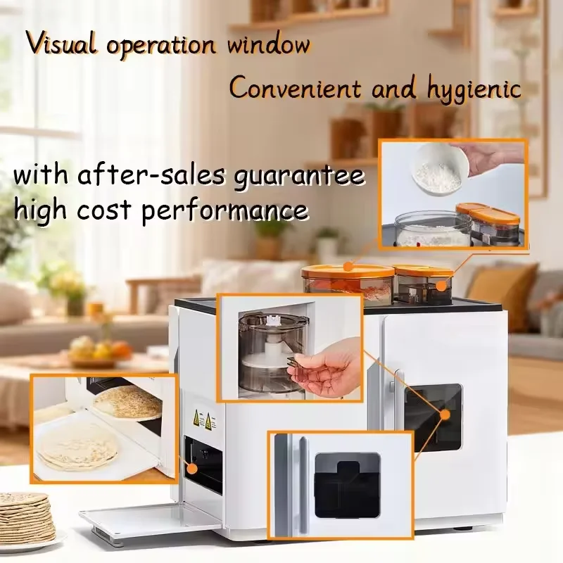 Fully Automatic Roti Maker Robot Electric Chapati Flatbread Tortilla Machine 1800W Intelligent Dough Press