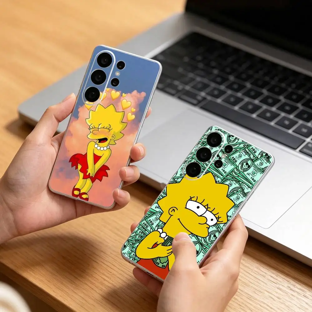 funny T-The Simpsons  Phone Case For Samsung S25,S24,S21,S22,S21,S20,S10,S9Ultra,Plus,Fe,Lite Transparent Cover