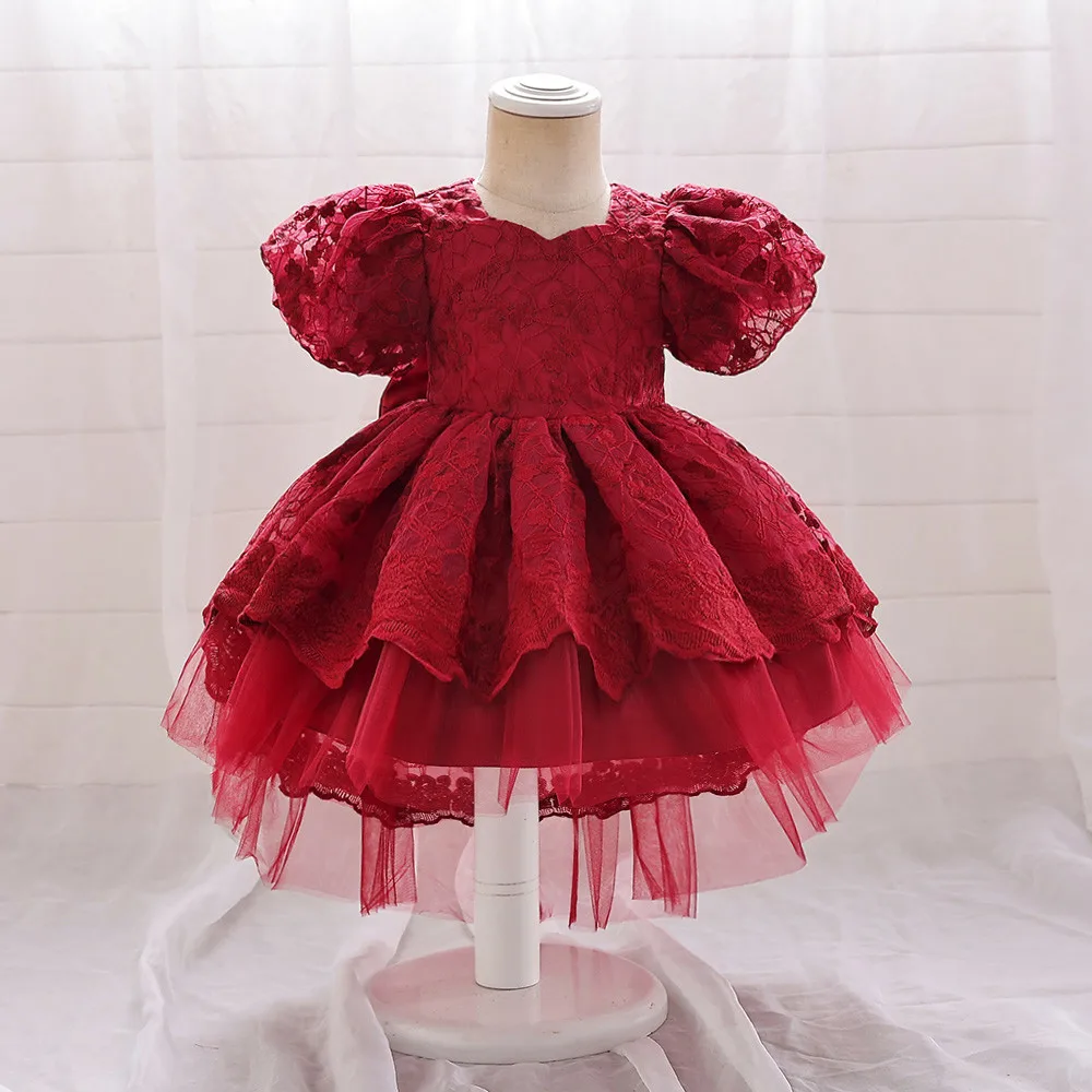 

Baby Girl Flower Wedding Luxury Party Dresses Toddle Kids Fashion Baptism Princess Clothes Infant Children Birthday Prom Gown