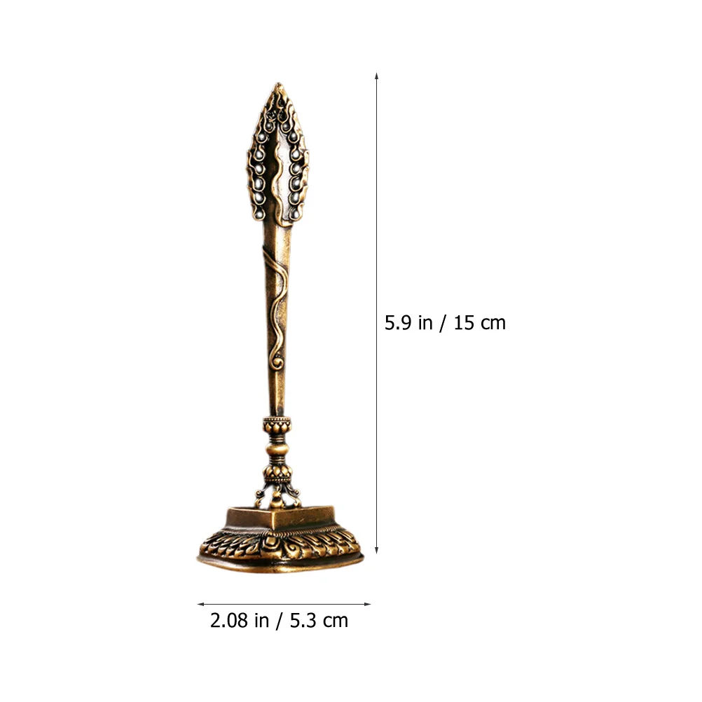 

Temple Ornament Metal Sword Shape Desktop Decor Retro Alloy Sword Statue Vintage Metal Pestle For Office Home Temple Decoration