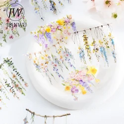 JIANWU Flowering Time Series Vintage Flower Landscaping Material Collage PET Sticker Creative DIY Journal Stationery