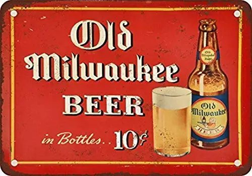 Metal Sign 1937 Old Milwaukee Beer Vintage Look Reproduction Metal Tin Sign 8X12 Inches Vintage Tin Sign