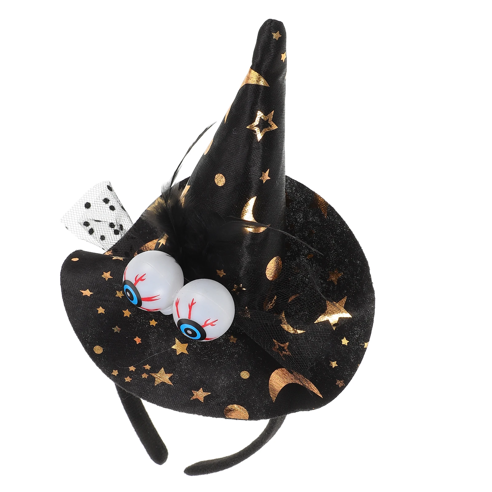 

1pcs Halloween Witch Hat Headband Spooky Eyeball Hair Hoop Party Costume Cosplay Masquerade Wear Decoration Accessory Witch Hat