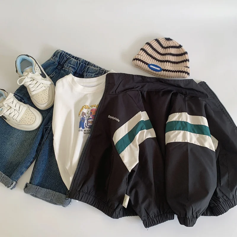1-10Y Boys Girls Baseball Uniform Zipper Jacket Coat for Children's Clothing Baby Teens Kids Fashion Waterproof Tops Outwear - view 2
