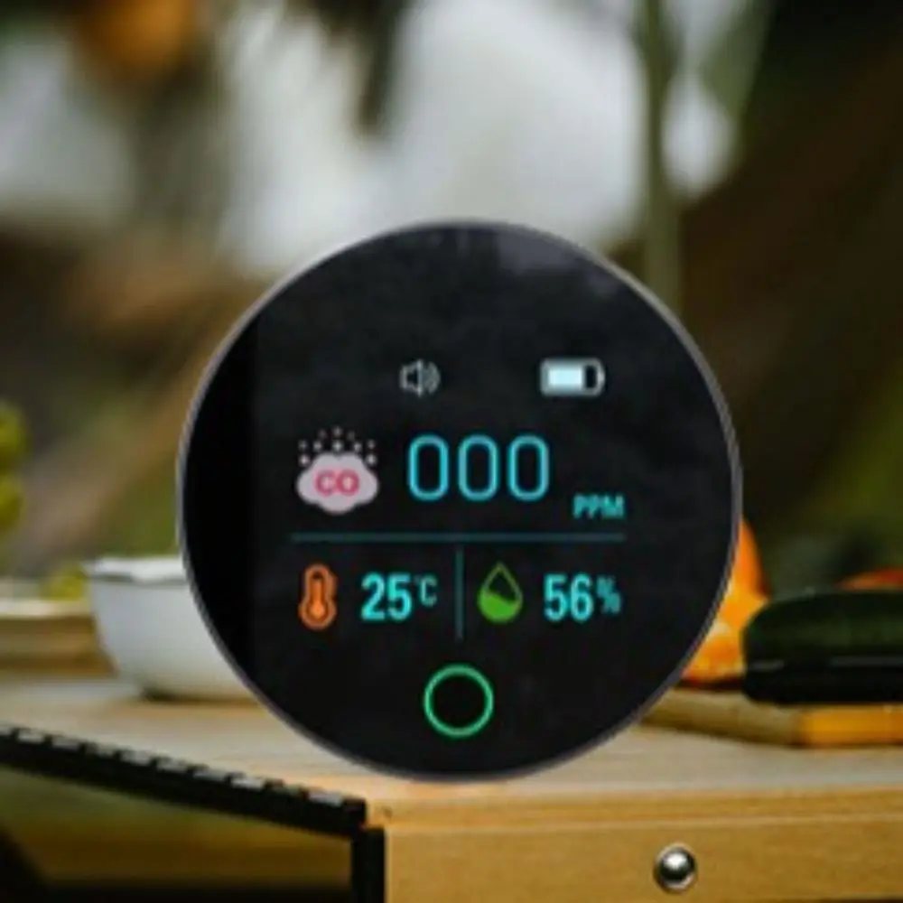 

Convenient 3 in 1 Carbon Monoxide Detector Magnetic Suction CO Air Detector Humidity 1000mAh Air Quality Monitor Travel