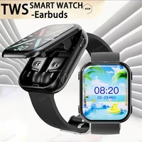 Nuevo reloj inteligente TWS 2 en 1 auriculares Bluetooth llamada Monitor de ritmo cardíaco salud auriculares reproducir música reloj inteligente deportivo impermeable
