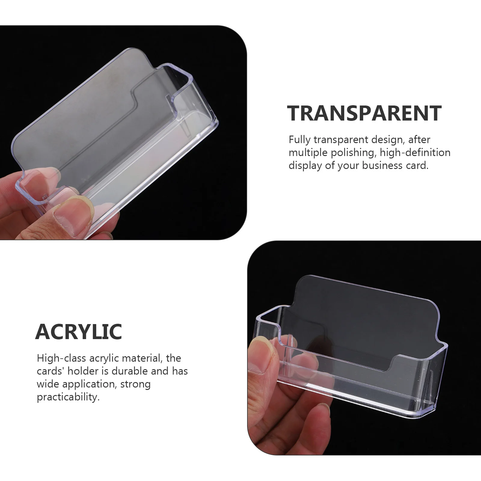 4 Buah Rak Pajangan Kartu Nama Desktop Rak Transparan untuk Meja Penyimpanan Transparan