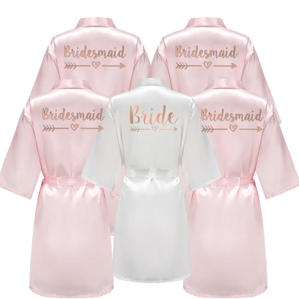 Bride Squad Women Wedding Party Satin Dressing Gown Bathobe Bridal Party Robes Bridesmaid Robes gift