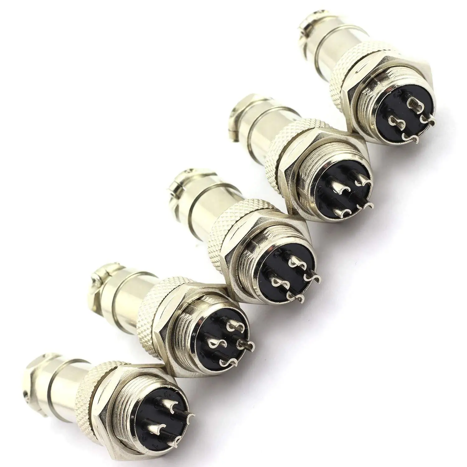 5 Sets  GX16 4  Pin Docking Aviation Plug Socket Waterproof Circular Connector