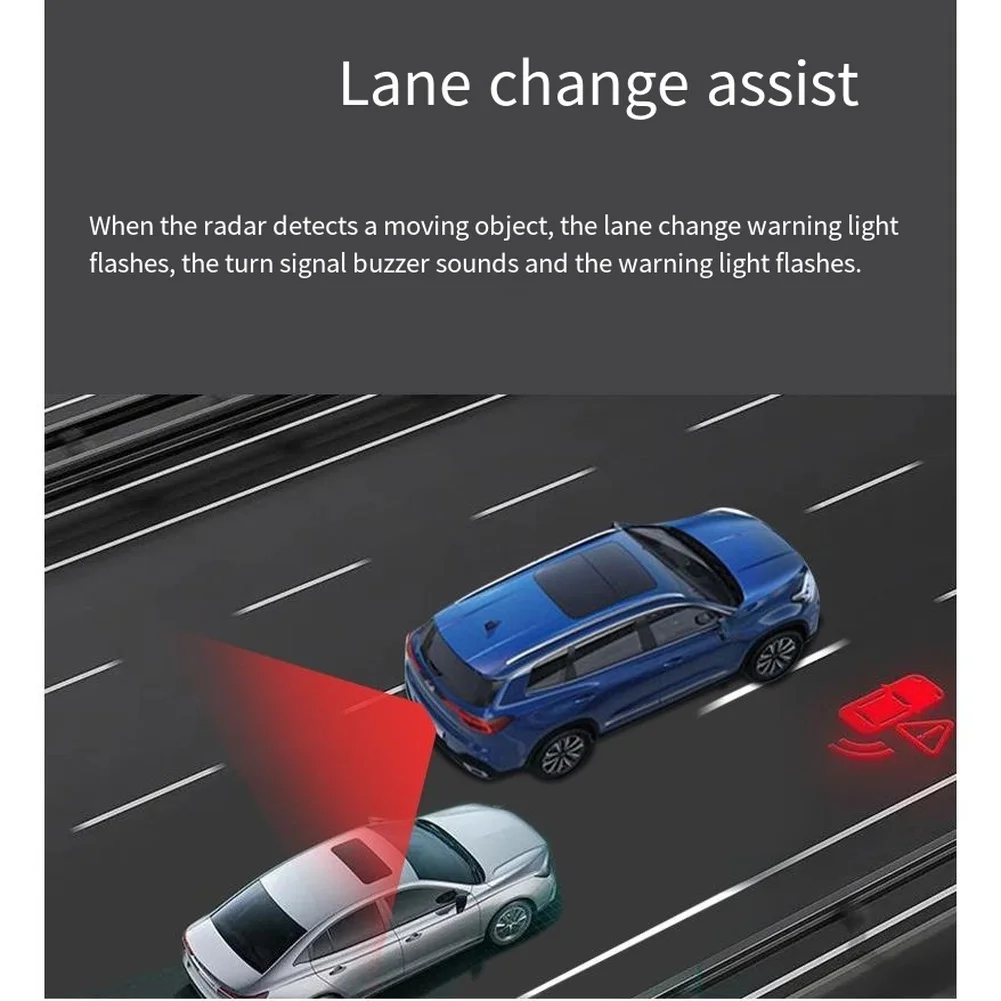 Universal Car Bsm Blind Spot Monitoring Lane Change Assistance Parallel System 24GHZ Microwave Radar Bsd-A91R