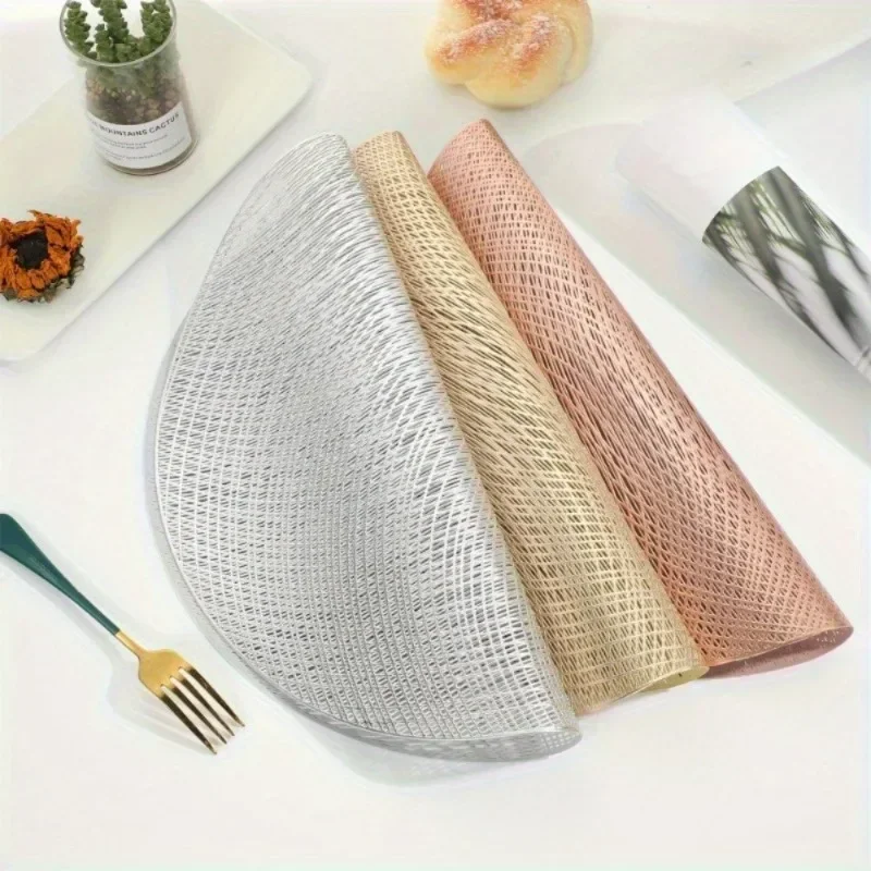 2Pcs Round Placemat Kitchen Dining Table Mats Steak Pad Anti-scalding Insulation Pads Restaurant Home Decoration