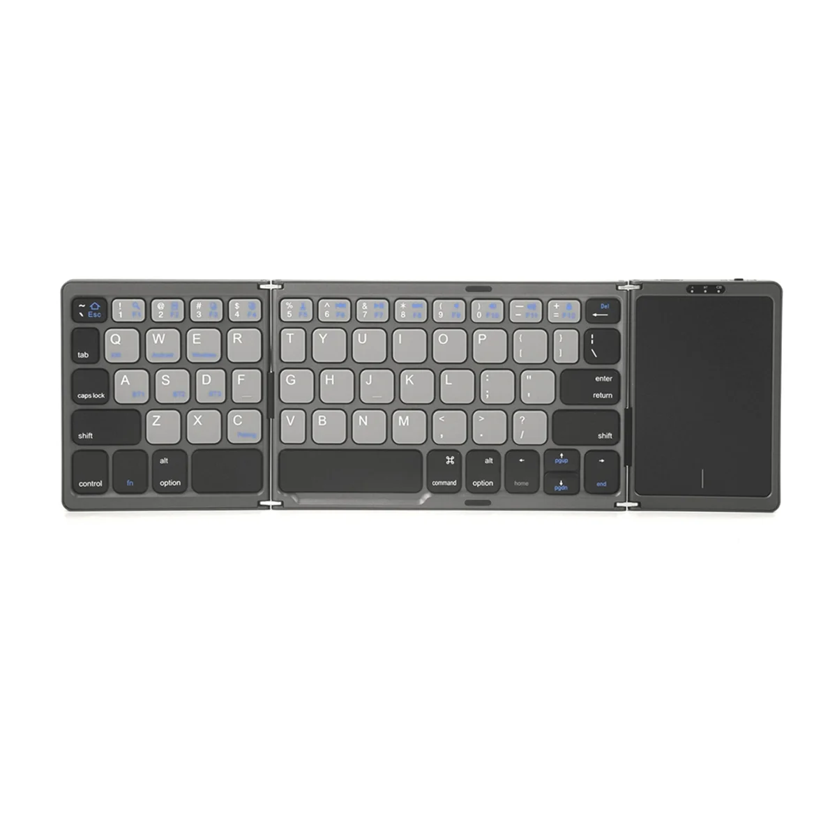 CMB-pFoldable Bluetooth Keyboard with Touchpad Office Mini Wireless Keyboard Storage Three Systems Universal