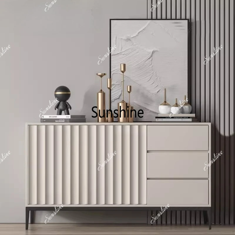 

Living room Italian light luxury dining side cabinet household solid wood entrance simple storage