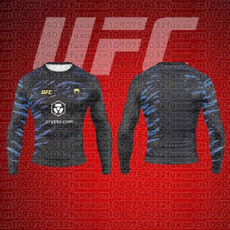 

2025 Hot Summer UFC Mixed Martial Arts Boxing Extreme Sports Oversized Round-neck Long-sleeved Sports T-shirt Training Top MOTO