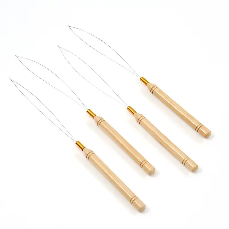 Hair Extension Loop Needle Threader, Micro Link Bead Tools, Wire Pulling Hook Tool for Silicone Link Rings Beads and Hair