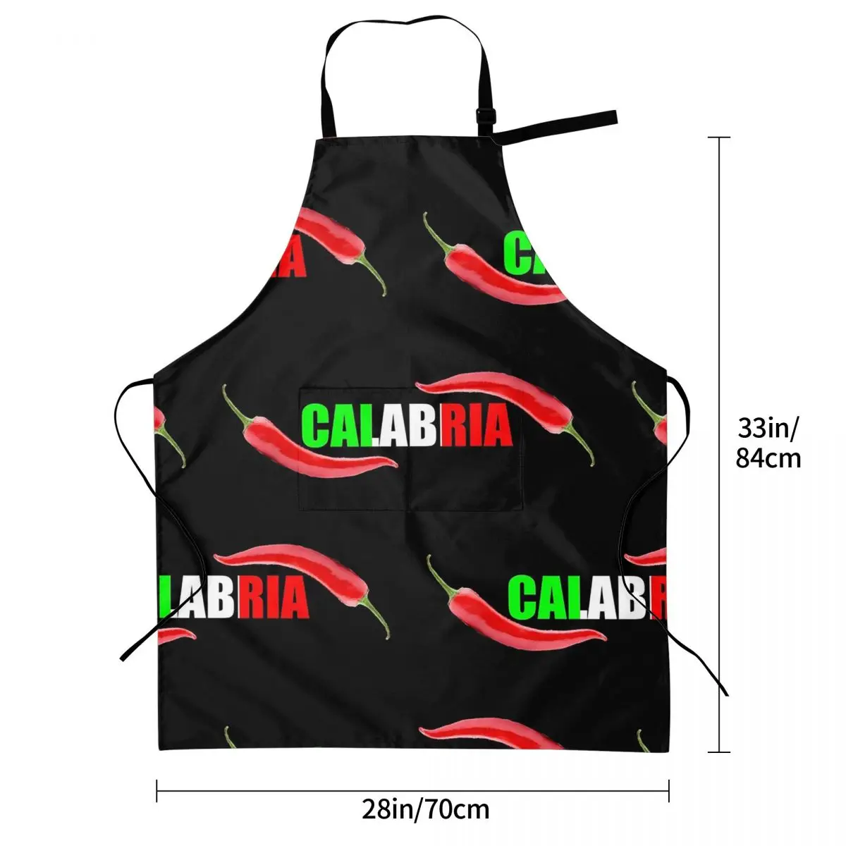 Calabria Peperoncino Design, Tricolore Italy Aprons Chef Cooking Cuisine Tablier Kitchen Cleaning Pinafore for Women Men