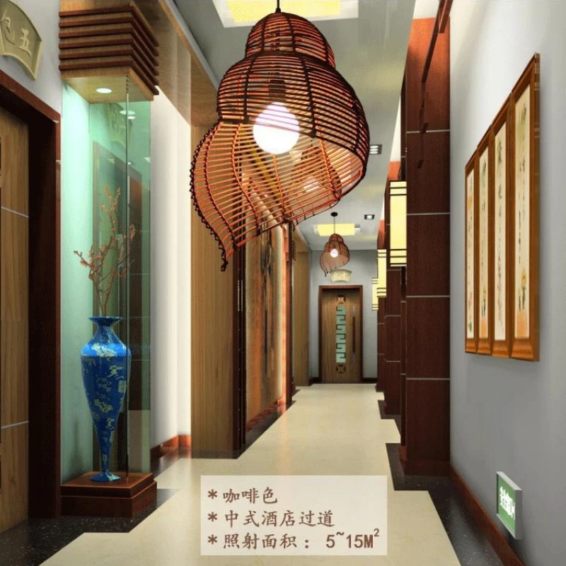 ضوء قلادة من نسيج الروطان الياباني، غرفة طعام بسيطة لغرفة المعيشة في الريف، مصباح معلق على شكل حلزون دائري محارة إبداعية