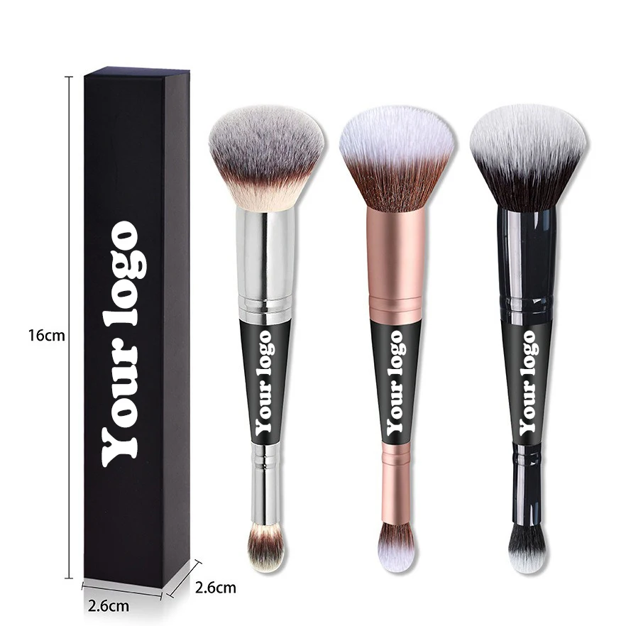 

20pcs Customized Logo Private Label Factory Selling New Arrival Cosmetic Tools Foundation Concealer 2 in 1 Makeup Brush
