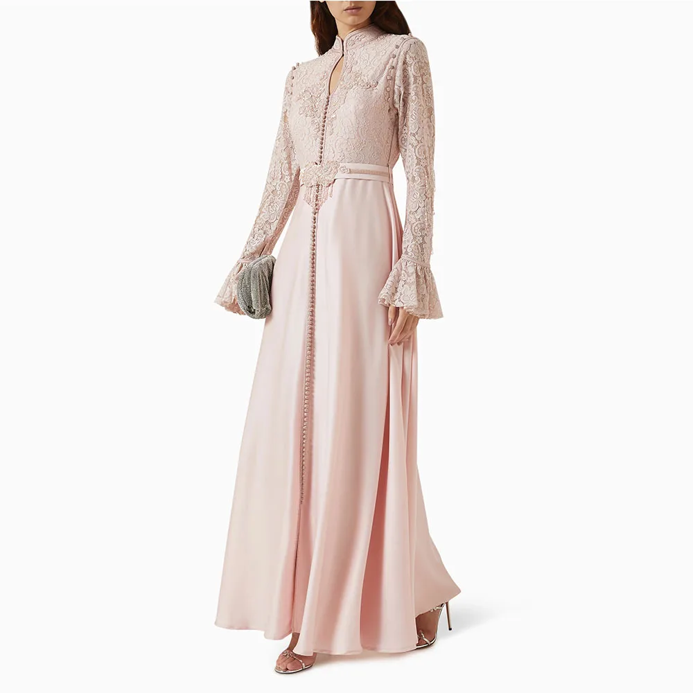 Modern Customized Evening Dress Long Sleeveless Saudi Arabia Dress Floor Length  Prom Dress Beading O Neck Formal Party Gown