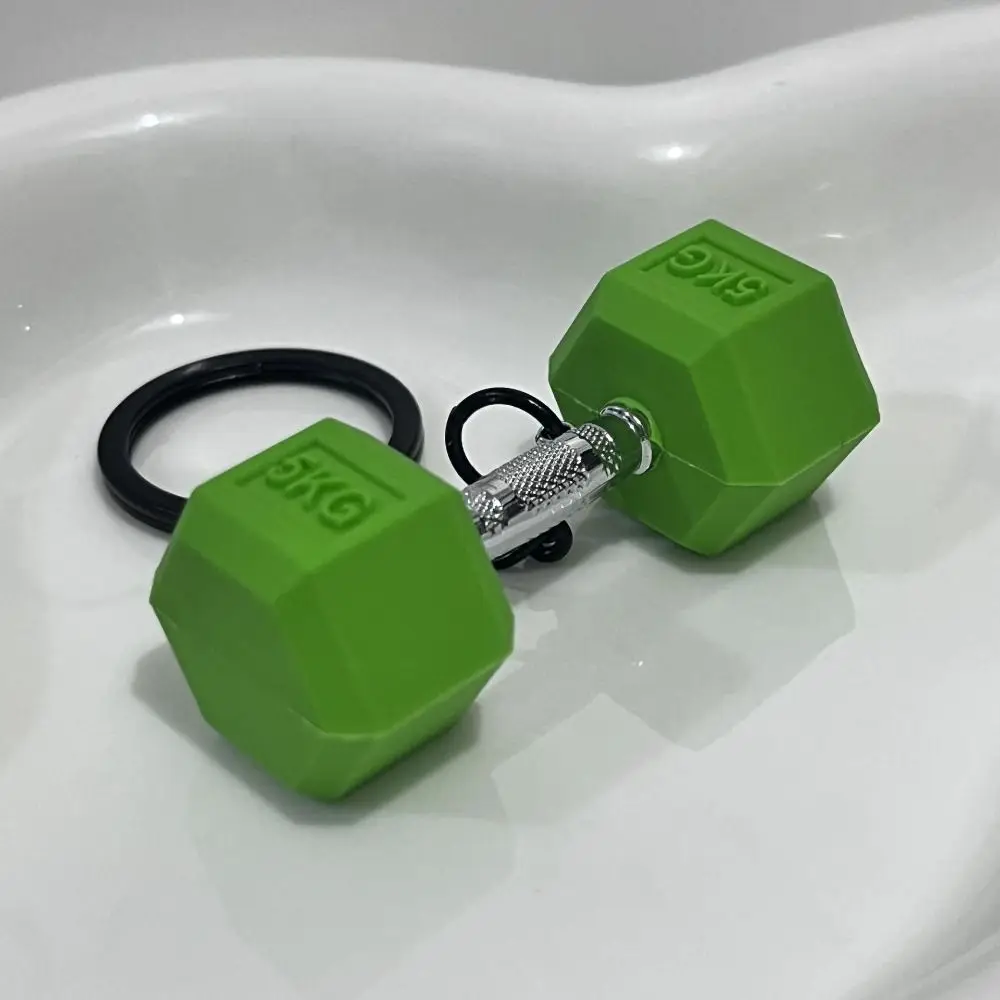 

Creative Fitness Equipment Dumbbell Keychain PVC Alloy Bag Charm Sports Key Ring Key Holder Simulation Barbell Pendant Gym Gift