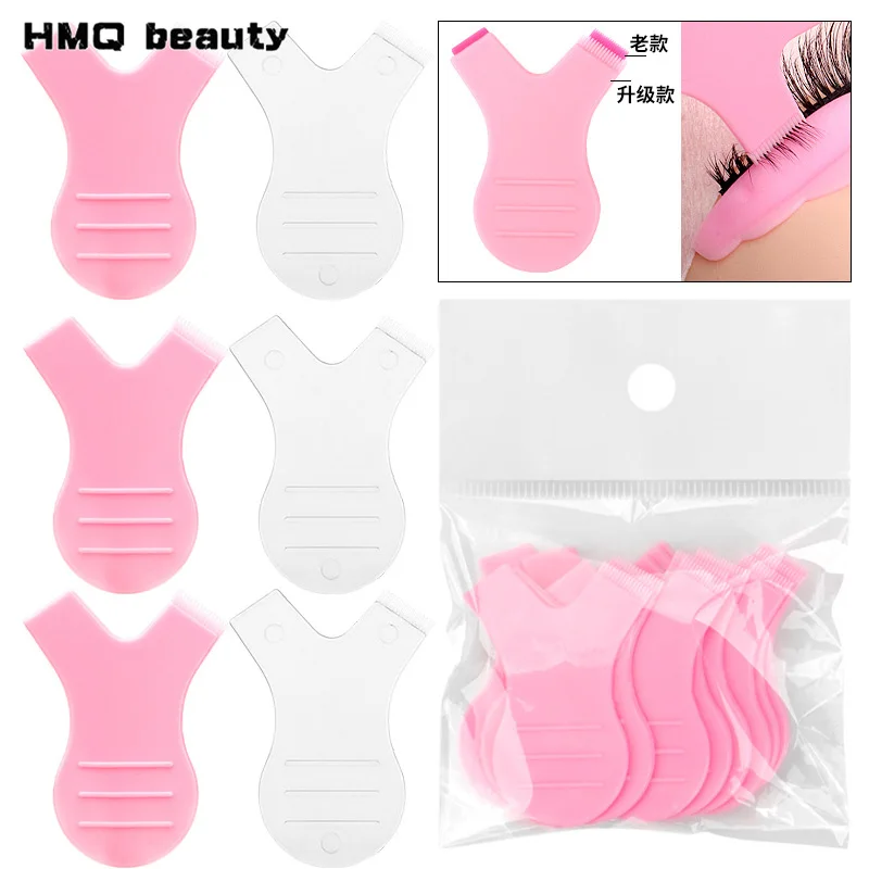 10 Teile/satz Kunststoff Pfropfen Wimpern Lift Pinsel Wiederverwendbare Kunststoff Sauber Kamm Y Form Falsche Lash Lifting Curler Pinsel Make-Up-Tool