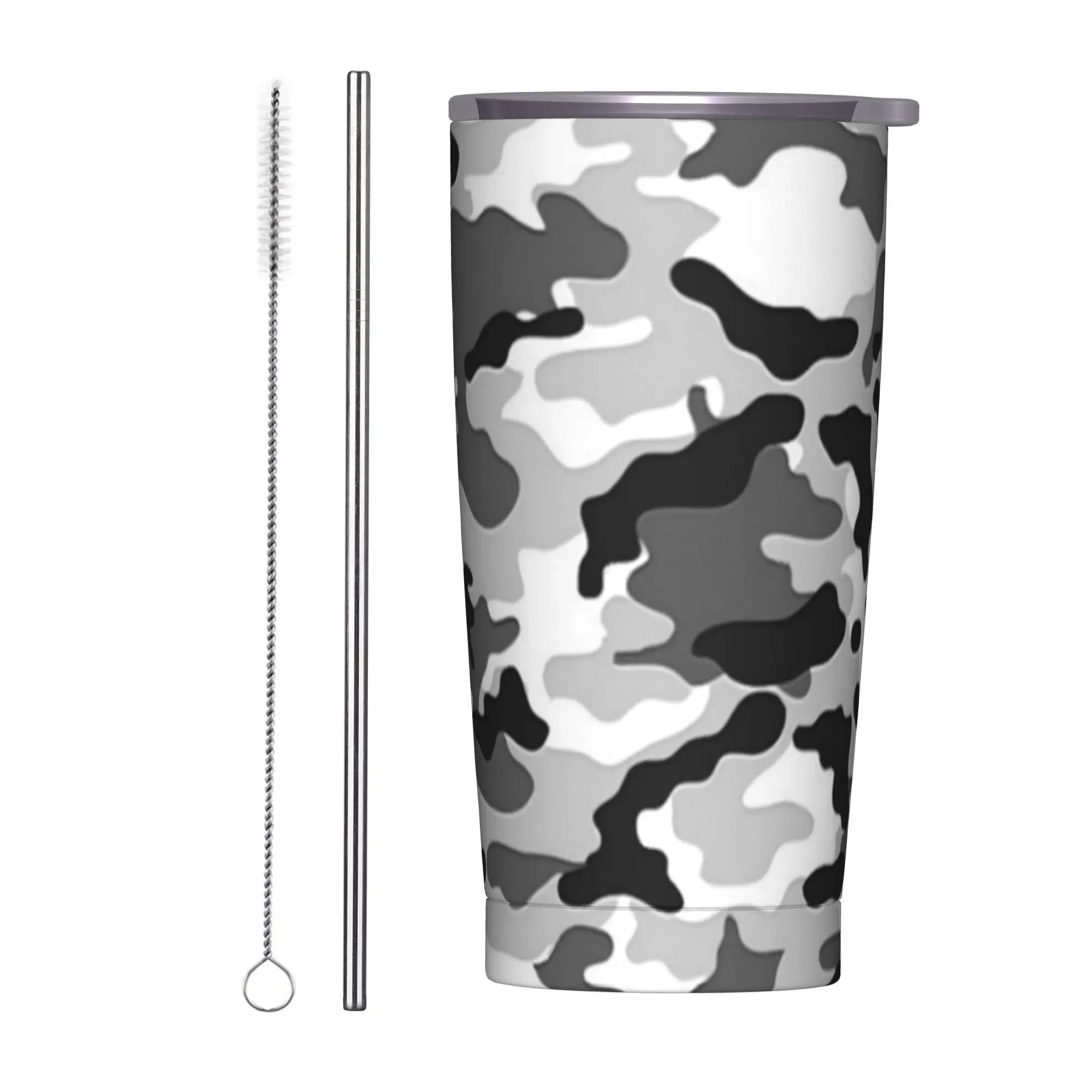 camouflage Throw Blanket 5t4g40ycjfr Tumbler Vacuum Insulated  Thermal Cup with Lid Straw Office Home Mug Spill Proof, 20oz