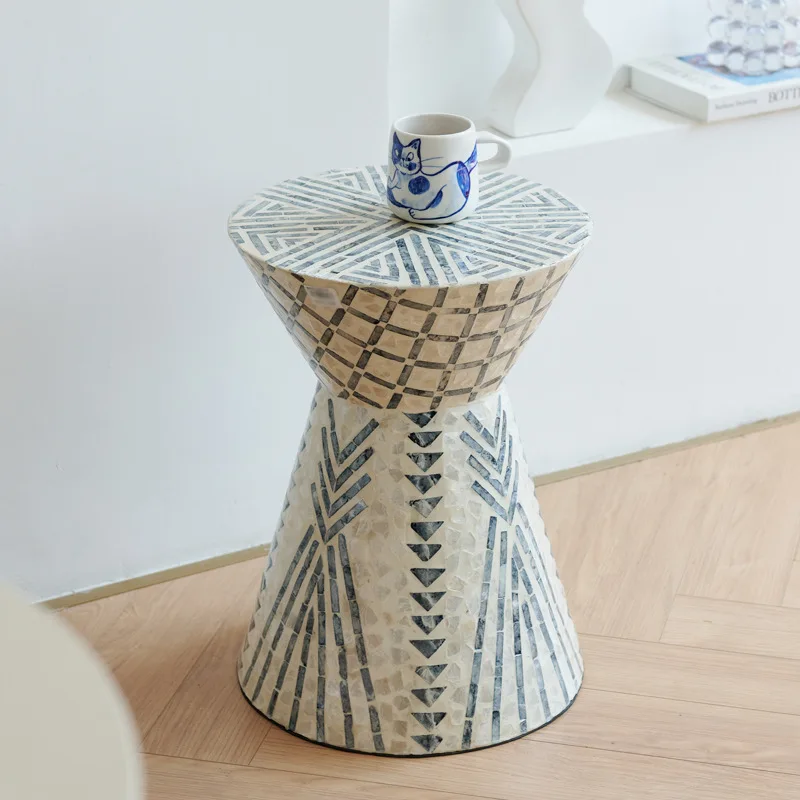 Shell coffee table, small coffee table, sofa edge corner, living room tea table ornament