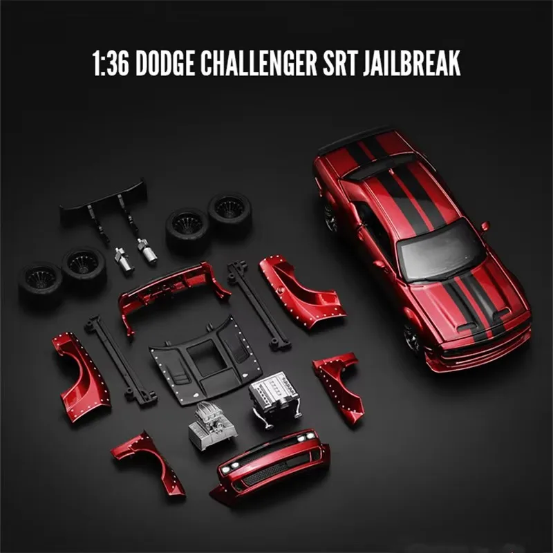 Assembly Version 1:36 Dodge Challenger SRT Jailbreak Alloy Modified Sports Car Model Metal Race Car Vehicles Model Kids Toy Gift